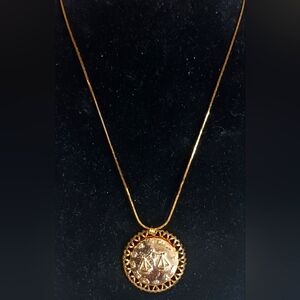 15 inch Gold plated chain with Scales pendant